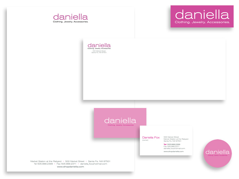 More graphic design and print design for Daniella Boutique, Santa Fe, NM