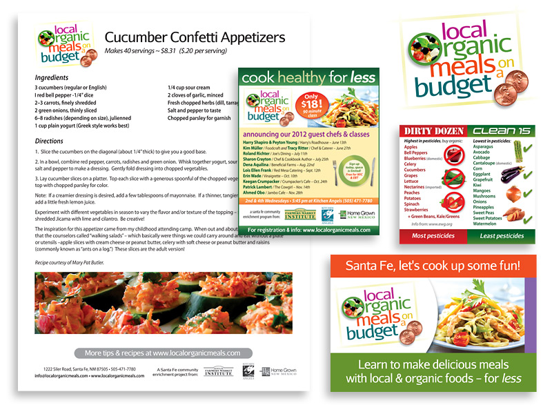 Graphic design and print design for Local Organic Meals, Santa Fe, NM