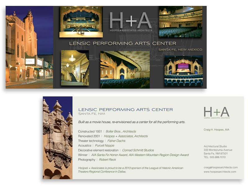 Graphic design and print design for Hoopes + Associates Architects, Santa Fe, NM