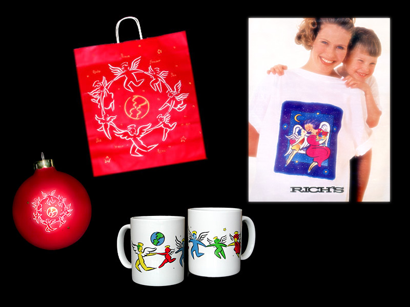 Design and illustration for RICH'S Department Store shopping bags, ornaments, mugs and t-shirts