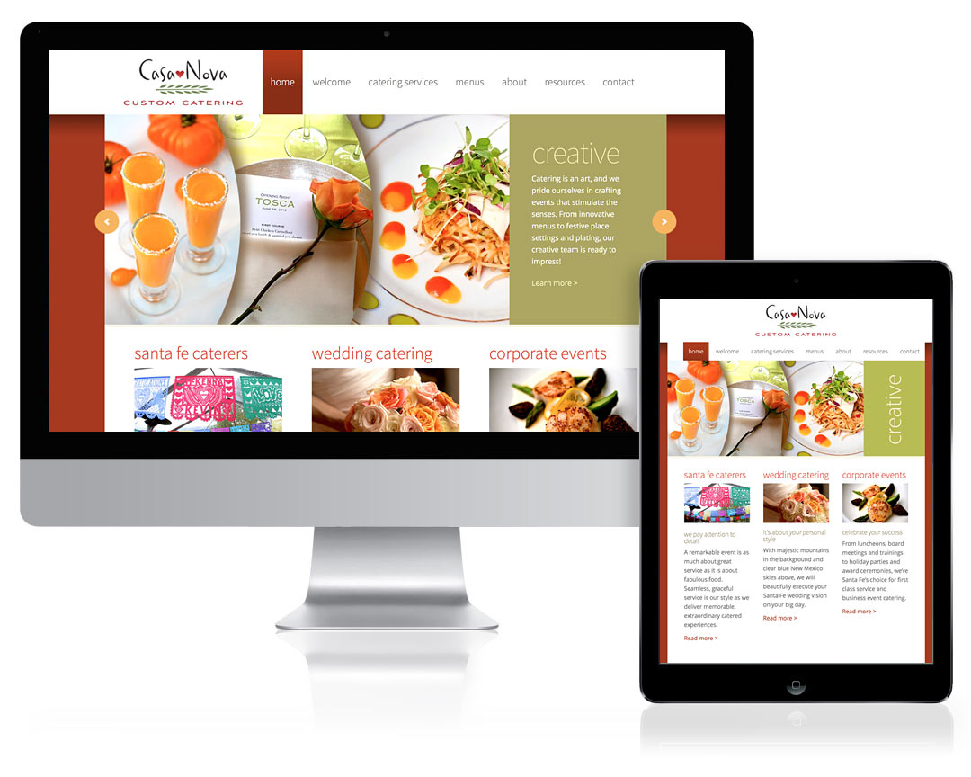 WordPress Website Design for Casa Nova Custom Catering, Santa Fe, NM
